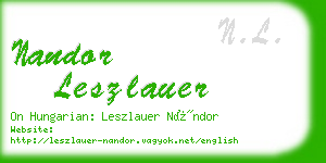 nandor leszlauer business card